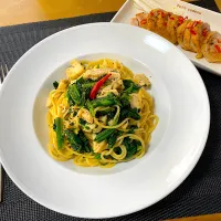 手作り鶏ハムの和風パスタと鶏モモロースト|ヒロキさん