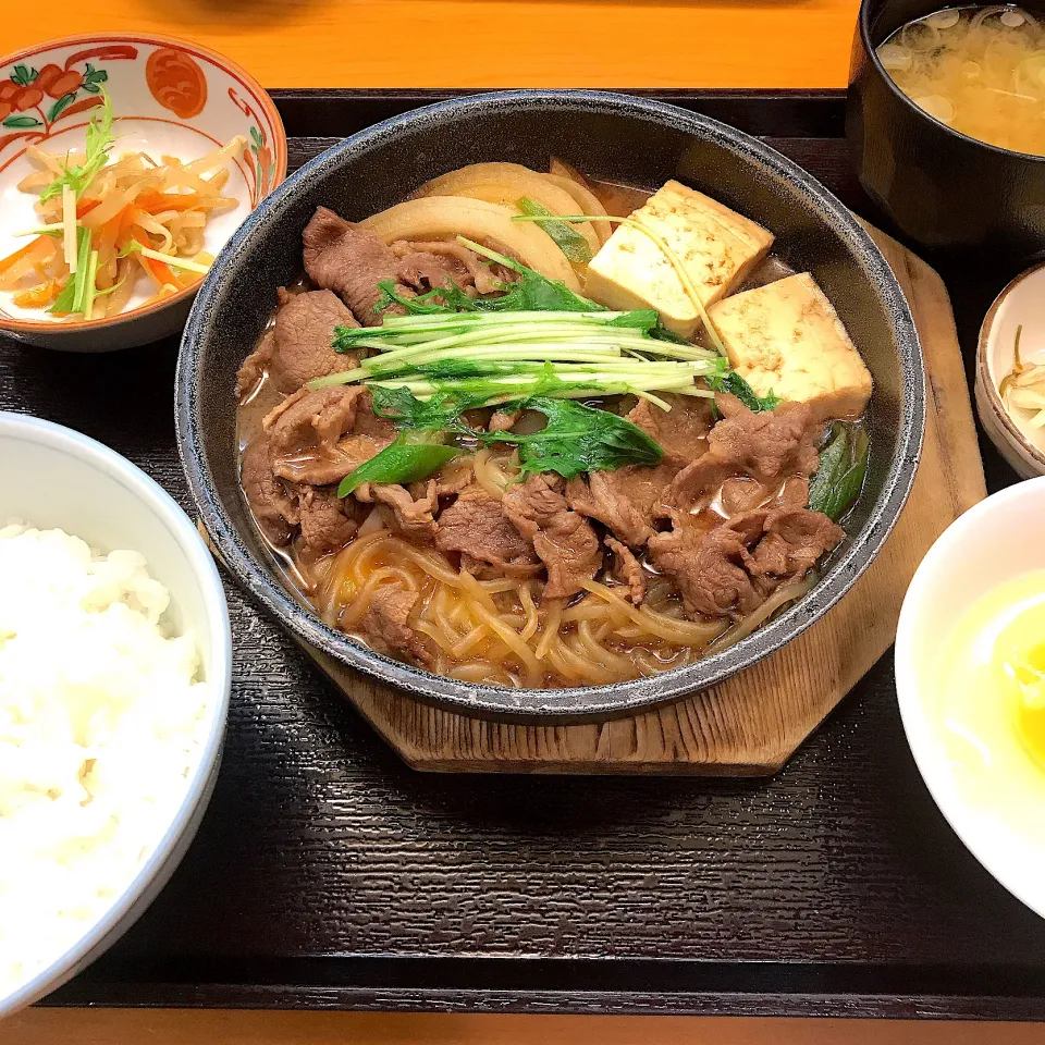 すきやき定食@草庵(月島)|塩豚骨さん