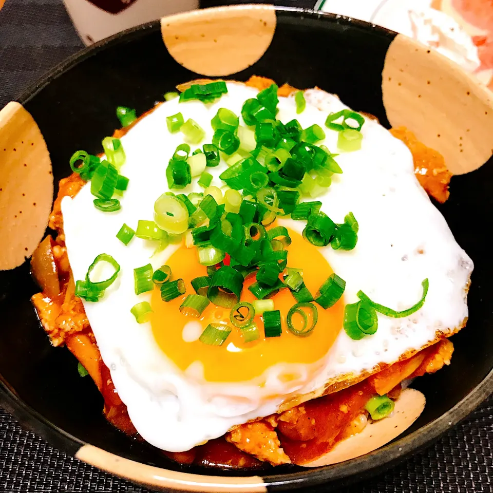 Snapdishの料理写真:ハンバーグのリメイク丼|白のパンダさん