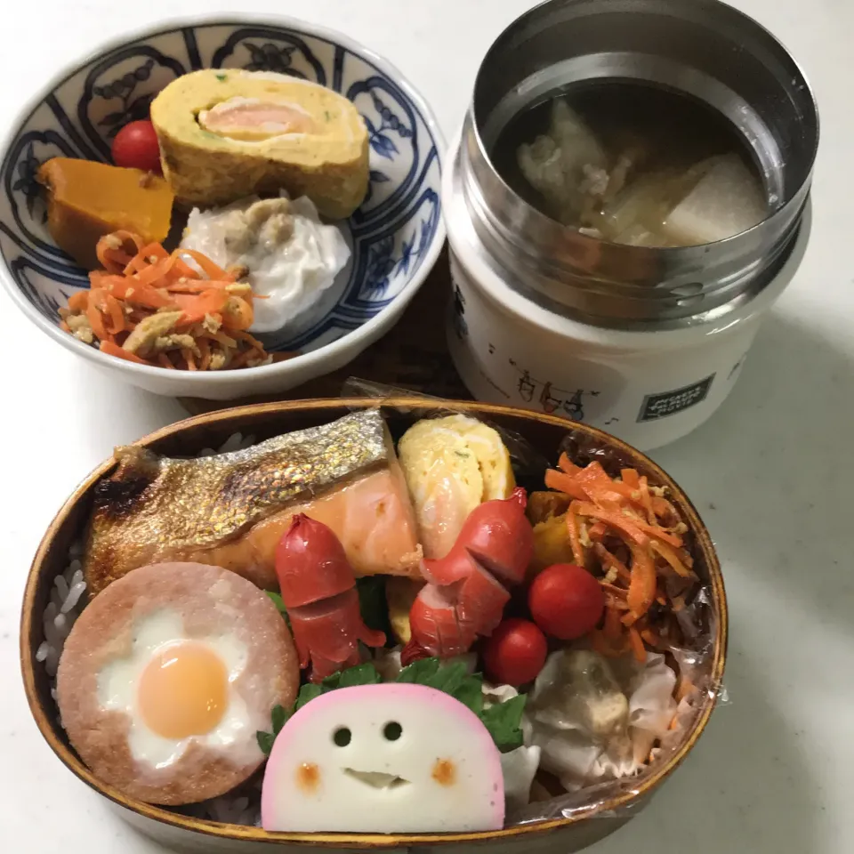 Snapdishの料理写真:2019年11月12日　オレ弁当＆ムスコおきおかず♪|クッキングおやぢさん