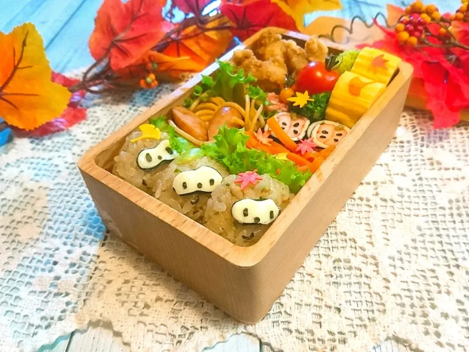 Snapdishの料理写真:悪魔めしでポンタこにぎり弁当|よよちさん