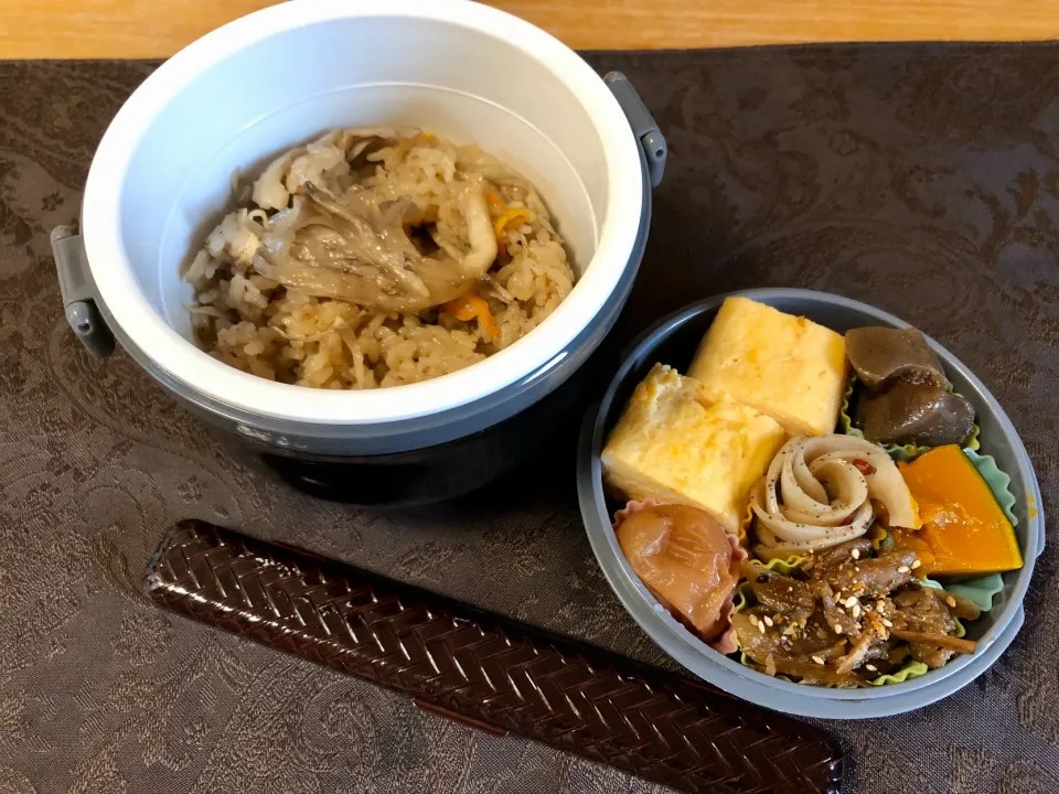 舞茸と牛蒡の炊き込み弁当|csigapogiさん