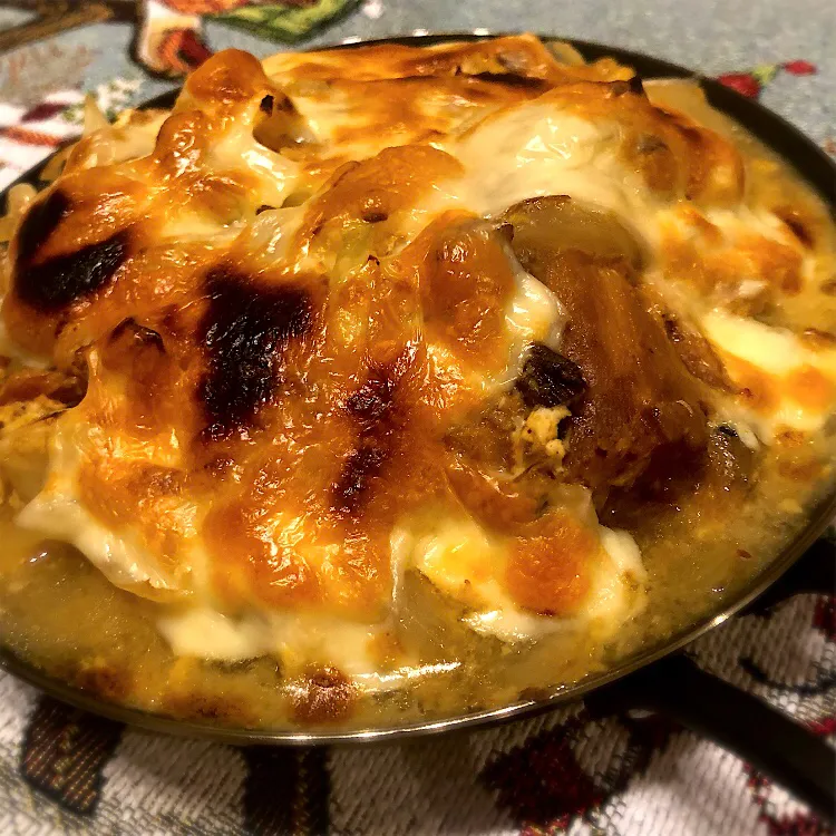 サバ缶と玉ねぎの卵チーズ焼き|❁❁❁さん