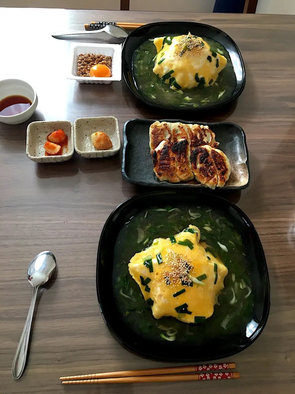 天津飯と餃子セット٩(๑⃙⃘˙ᵕ˙๑⃙⃘)۶|にゃふてんさん