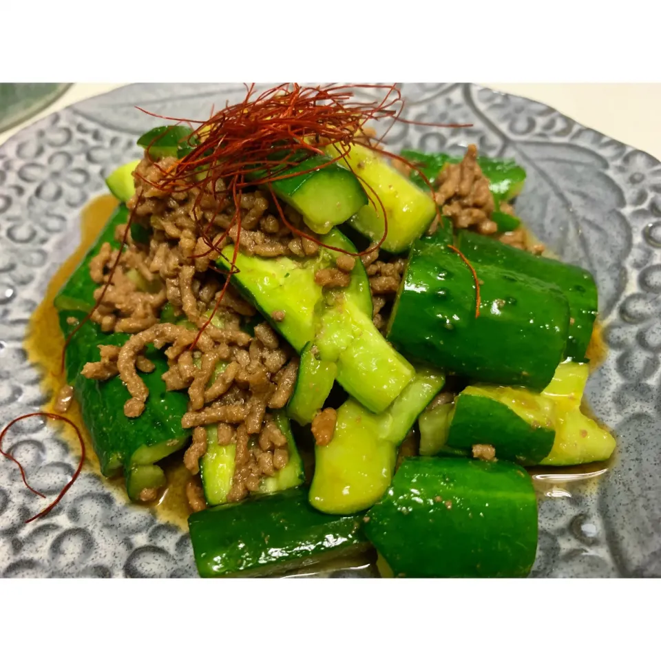 胡瓜のそぼろ炒め|HALさん