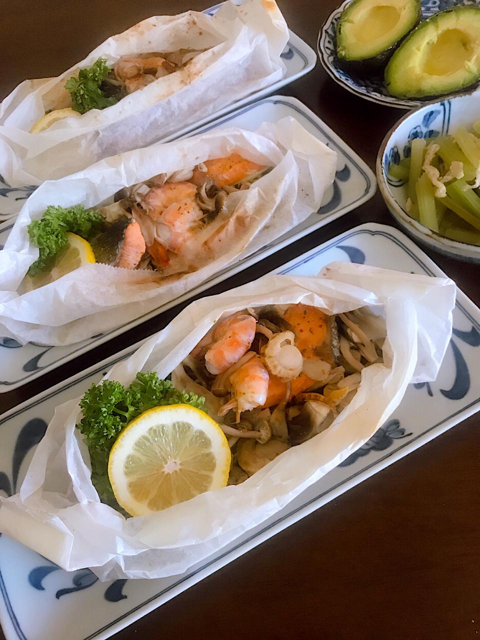 魚介ときのこの簡単 奉書焼き