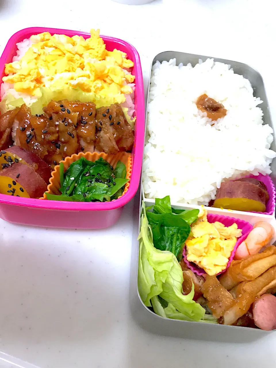 Snapdishの料理写真:#旦那様高2娘のお弁当#とりの照り焼き弁当|やすあけさん