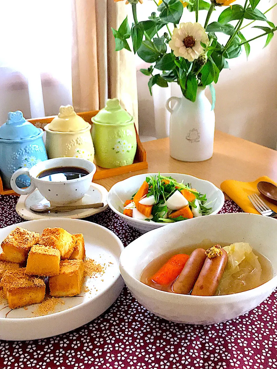 きな粉揚げパン風とポトフの朝食|サミカさん