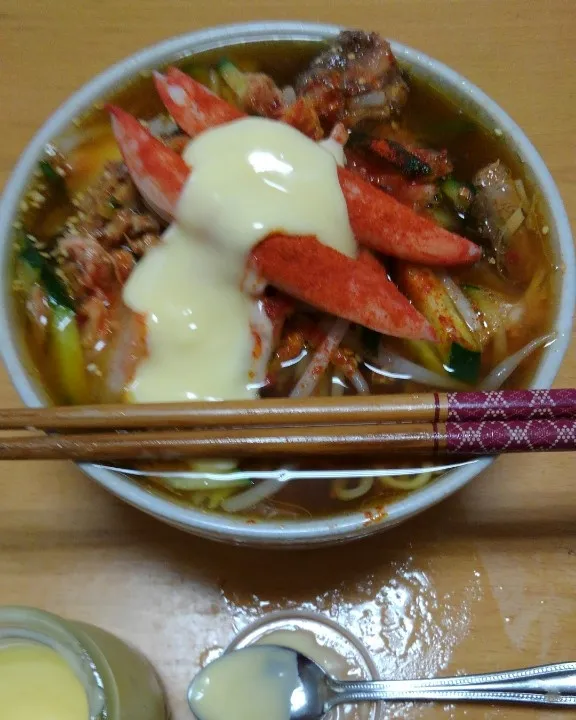 Snapdishの料理写真:マルちゃん製麺キムサバ味噌野菜らーめん|みーちゃんさん