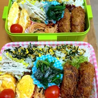 Snapdishの料理写真:11/15娘と息子のお弁当|としちゃんさん