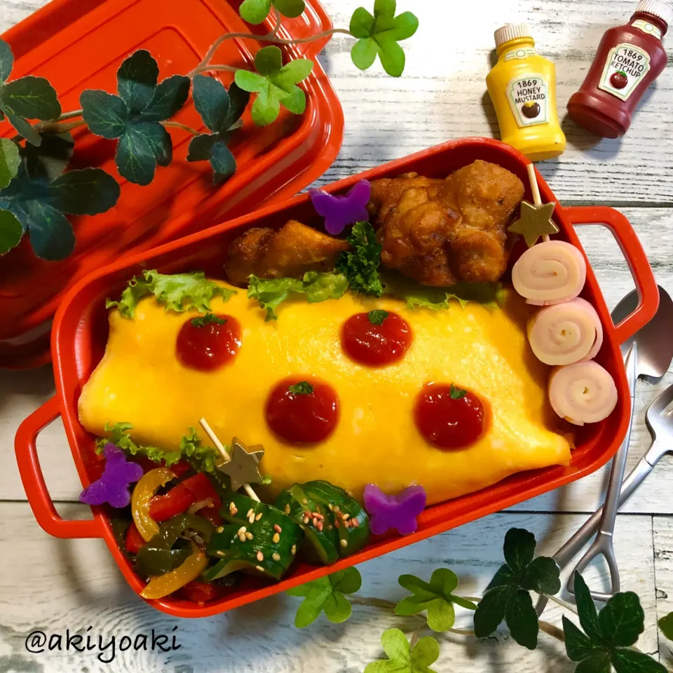 トマトオムライス弁当|Akiyoෆ¨̮⑅さん