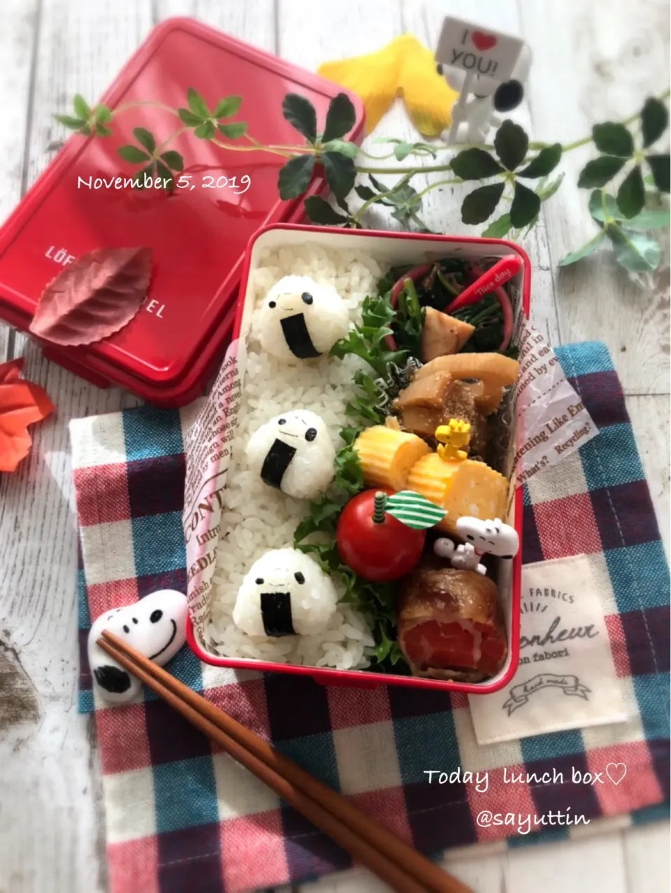 こにぎりでスヌーピー 弁当|sayu♡さん