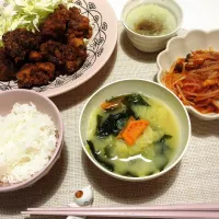 Snapdishの料理写真:夕飯🍚初めての唐揚げ作り|ジェシーさん