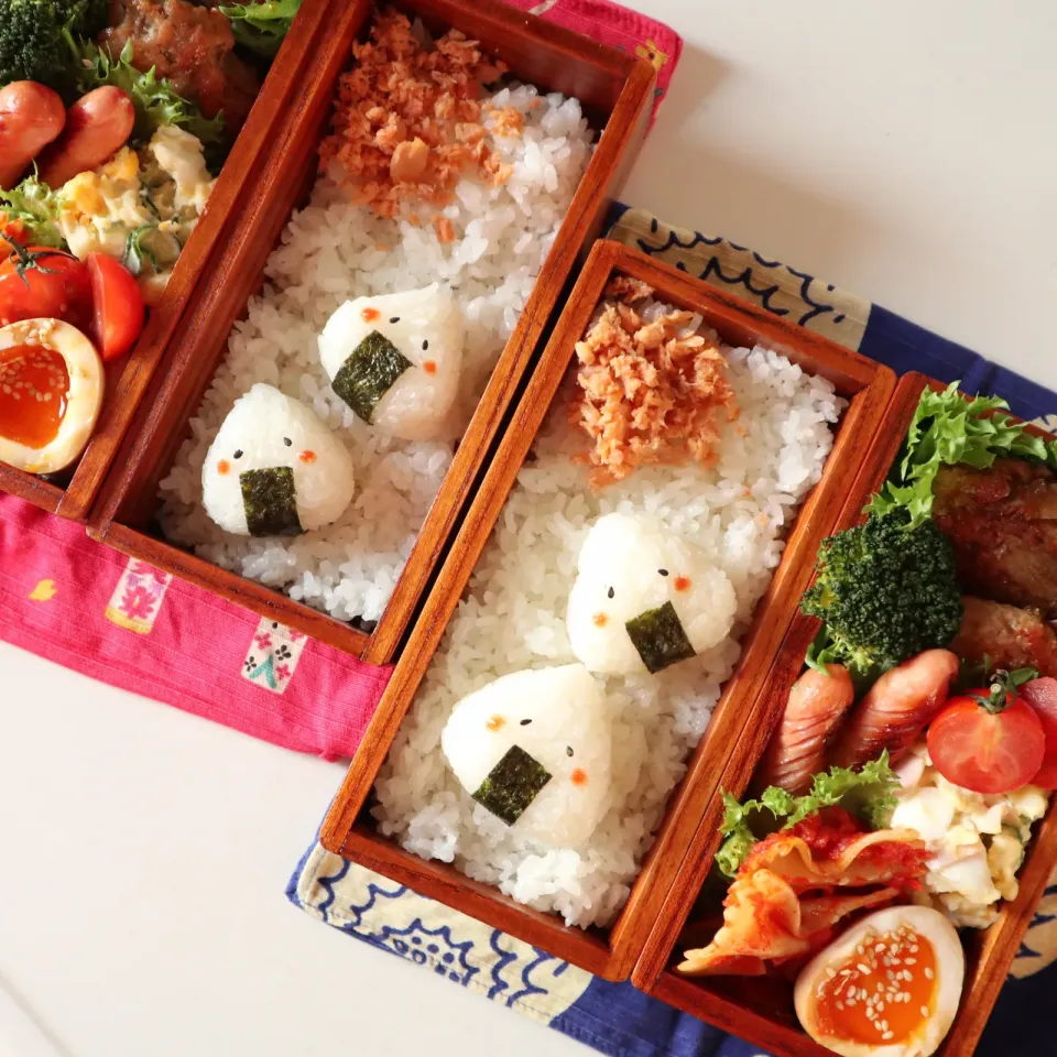 Snapdishの料理写真:中学生男子年子弁当🍱こにぎりちゃん🍙|なかじー。さん