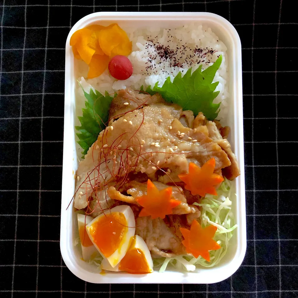 Snapdishの料理写真:豚肉の生姜焼き弁当|emichococo625さん