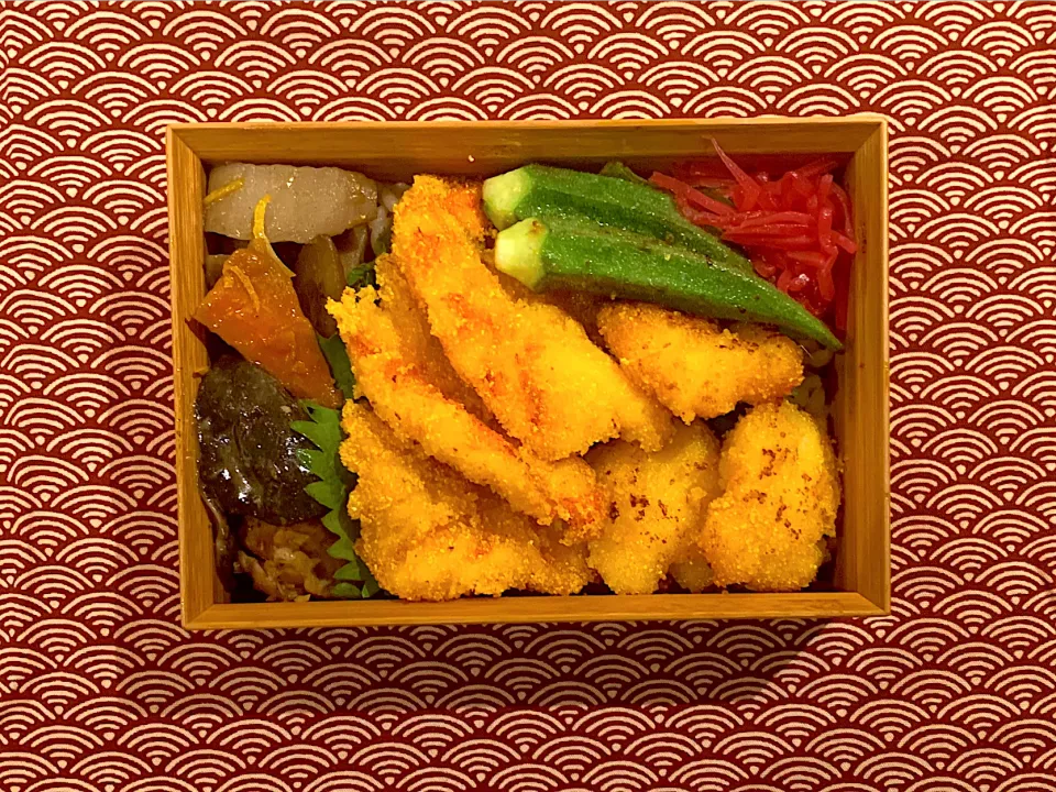 海老と帆立のコーングリッツ衣弁当🌽|momomamaさん