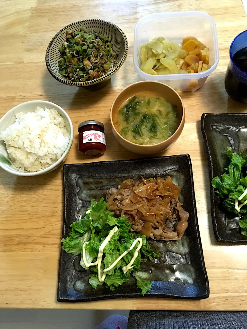 Snapdishの料理写真:生姜焼き定食な晩ごはん😋|さくたえさん