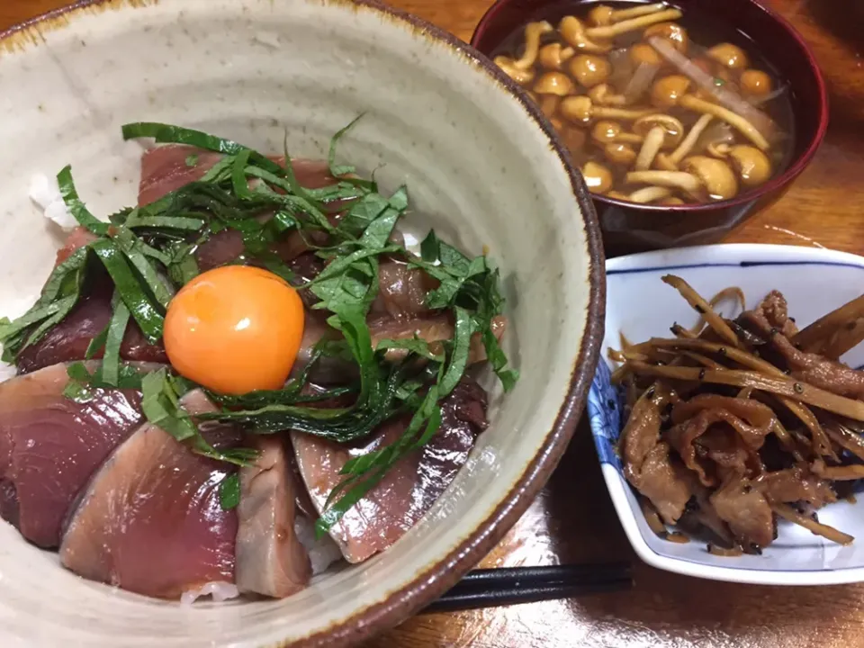 漬けカツオ丼|さんだーさん