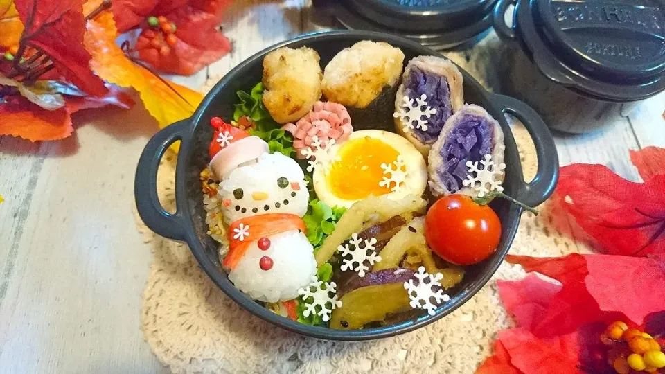 こにぎり雪だるま弁当|よよちさん