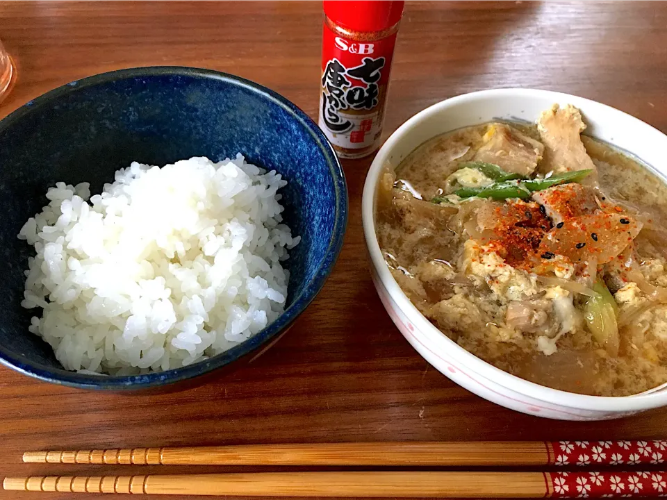 そばつゆで自家製ミニ親子丼ʚ( •௰• ໒꒱· ﾟ|にゃふてんさん