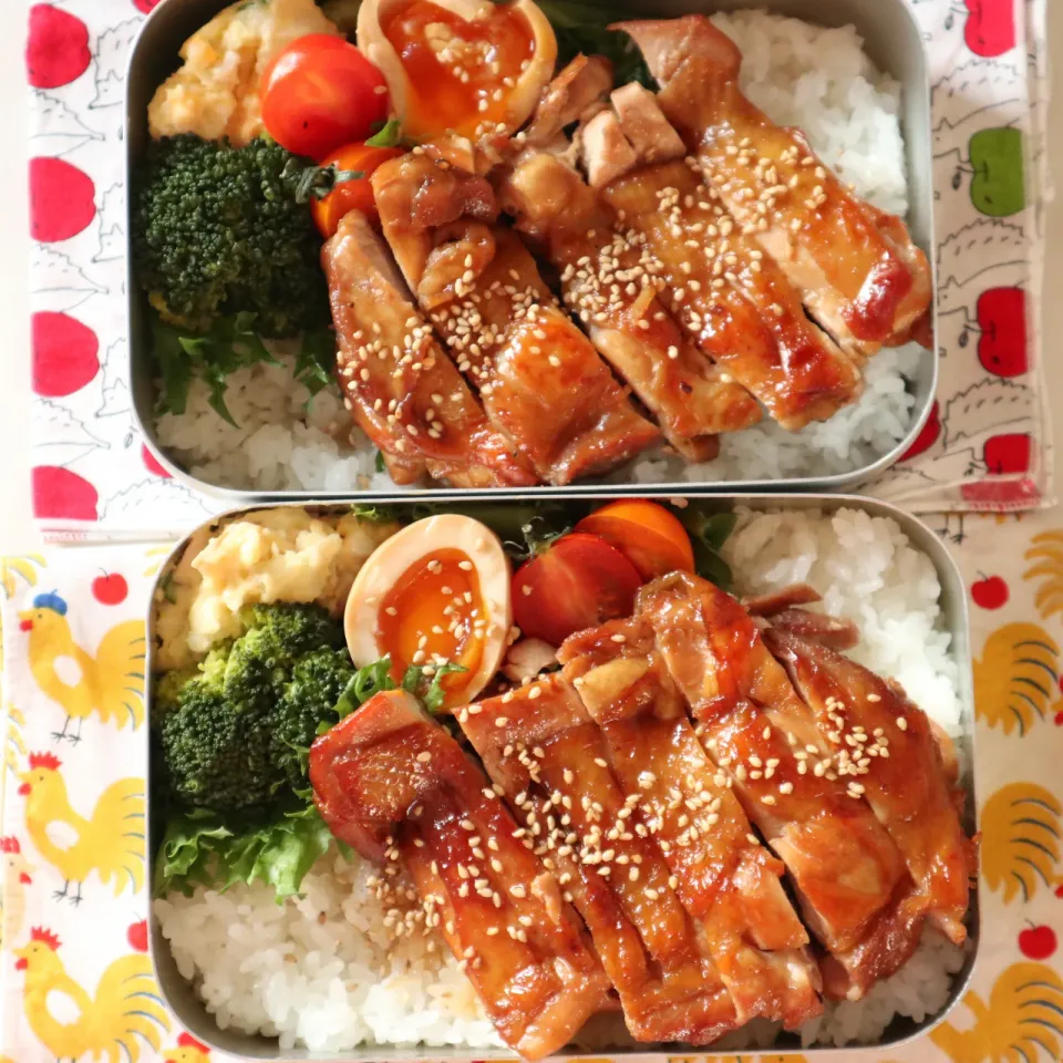 中学生男子年子弁当🍱鶏照り丼🐓|なかじー。さん