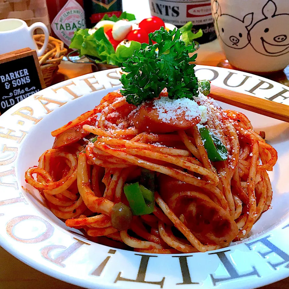 Snapdishの料理写真:ナポリタンでおひるごはん🍝*･|mou mouさん