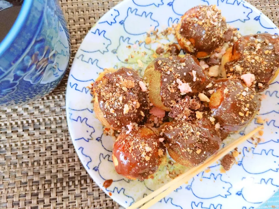 たこ焼きホットケーキ|ふわふわおもちさん