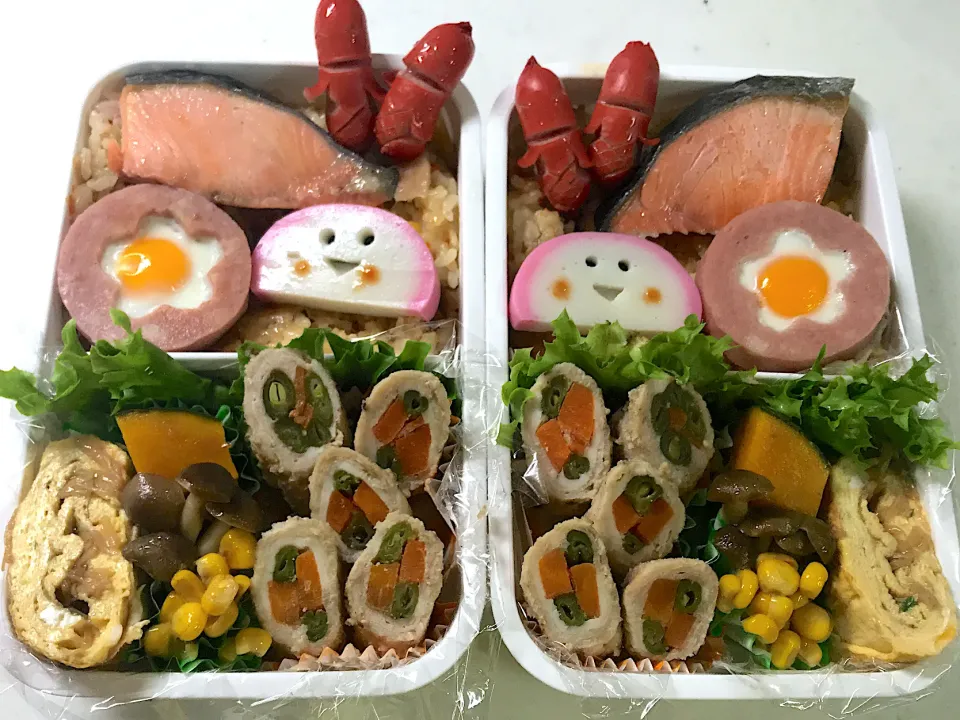 Snapdishの料理写真:2019年11月21日　ムスコ＆オレ弁当♪|クッキングおやぢさん