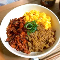 おさかなミンチで三色丼(●´ω`●)❤️