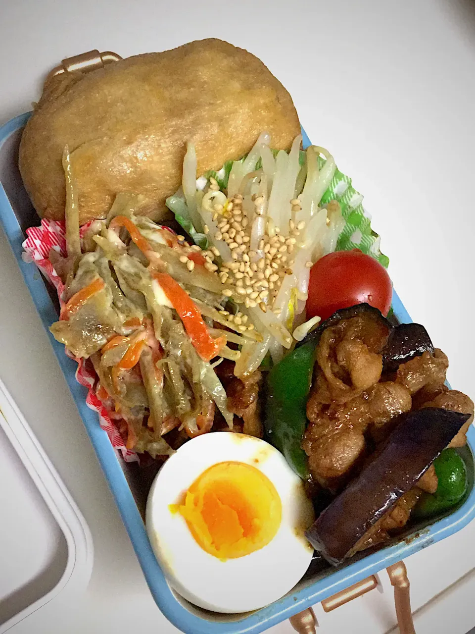 長女の中学弁当！　お稲荷　豚と茄子の味噌炒め|yukoさん