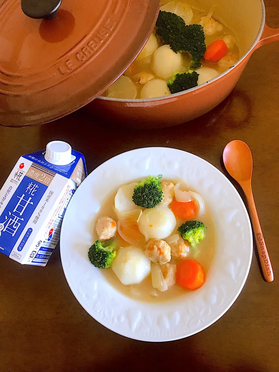 麹甘酒の素モニター当選しました❣️蕪と鶏団子の甘酒スープ煮  FROM ばろん農園|とんちんさん