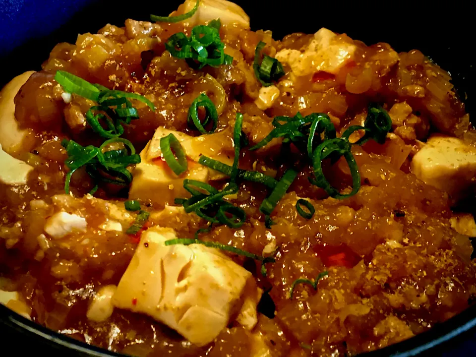 昨日の残り物で　麻婆豆腐丼|mottoさん