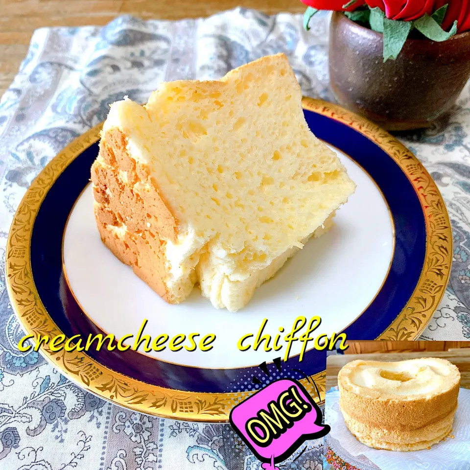 Snapdishの料理写真:クリームチーズシフォンケーキ|❁︎na--na❁︎Nさん