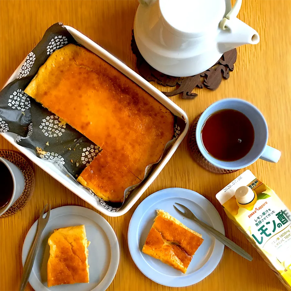 レモンの酢で簡単チーズケーキ風|むぎこさん