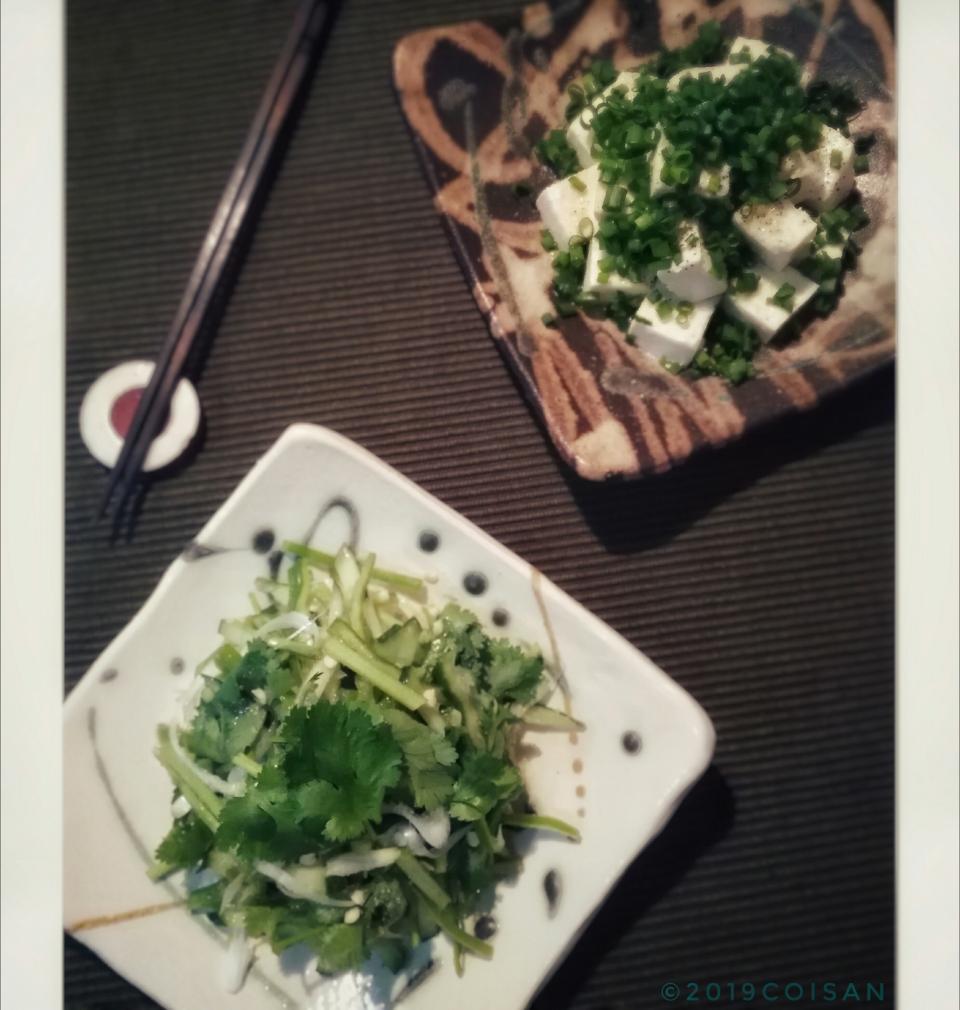 小葱拌豆腐・老虎菜