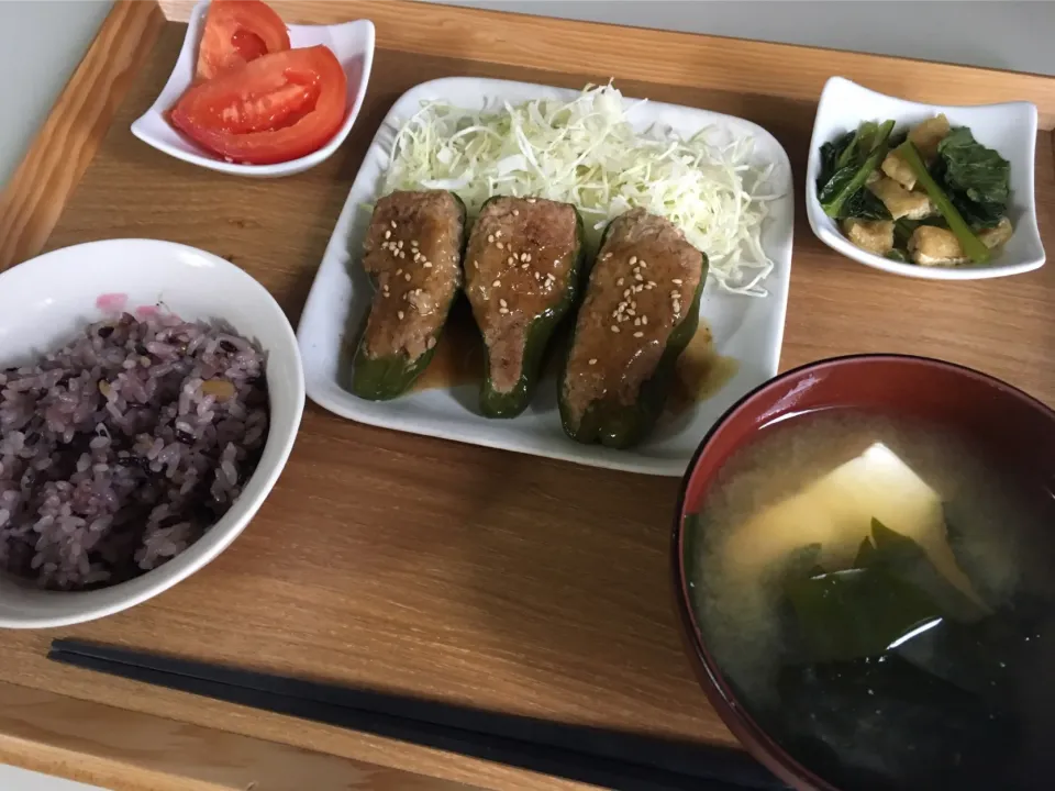 Snapdishの料理写真:ピーマンの肉詰め|佑妃さん