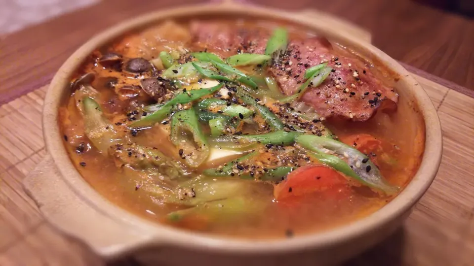 トマトハム鍋～🍲
の晩ごはん✨|kaz(*･ω･)さん