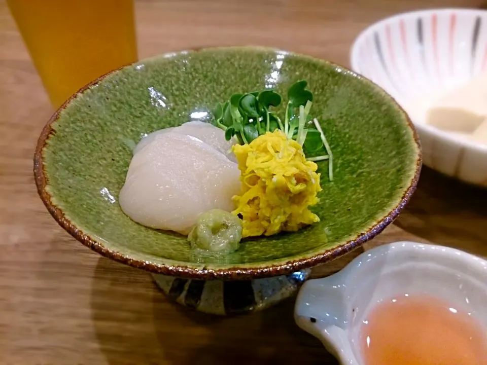 ほたての刺身を煎り酒で|古尾谷りかこさん