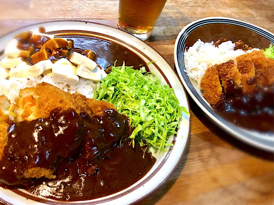 ゴーゴーカレー&ハウスプロクオリティのあいがけカレー|じゅんさんさん