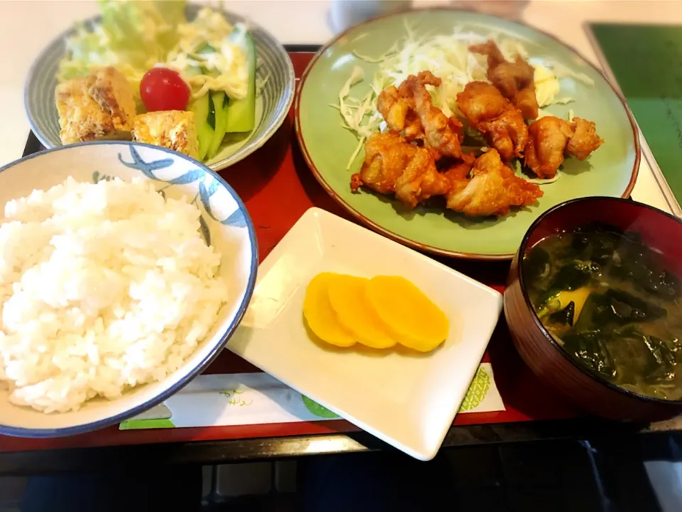 鳥の唐揚げ定食 ¥500|Blue Moon Caféさん