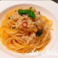 おさかなミンチでペペロンチーノ