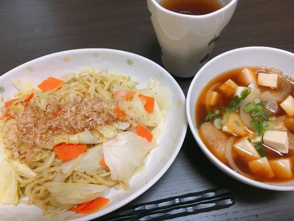 塩焼きそば、味噌汁|しぃさん