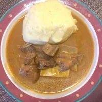 Snapdishの料理写真:South Sudanese food beef with little power okra with peanut butter and assida # Akilhilutaafrika#|wosuk2019さん