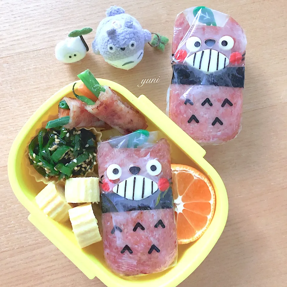 spamのトトロ🌱おにぎり弁当|🌸yuni🌸さん