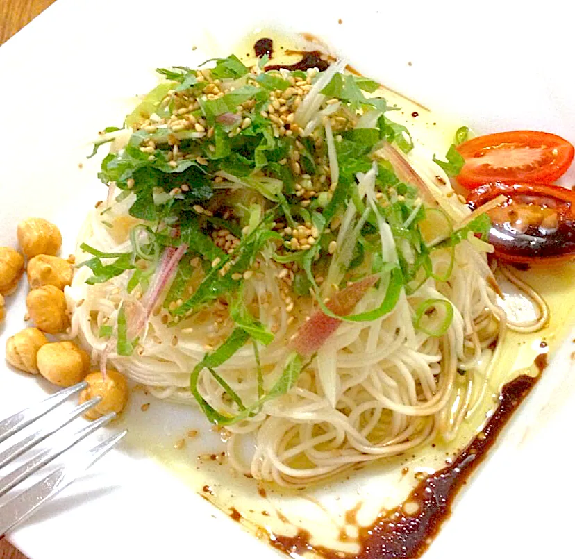 お昼ごはん「素麺・年内消費」|ばくあんしゃさん