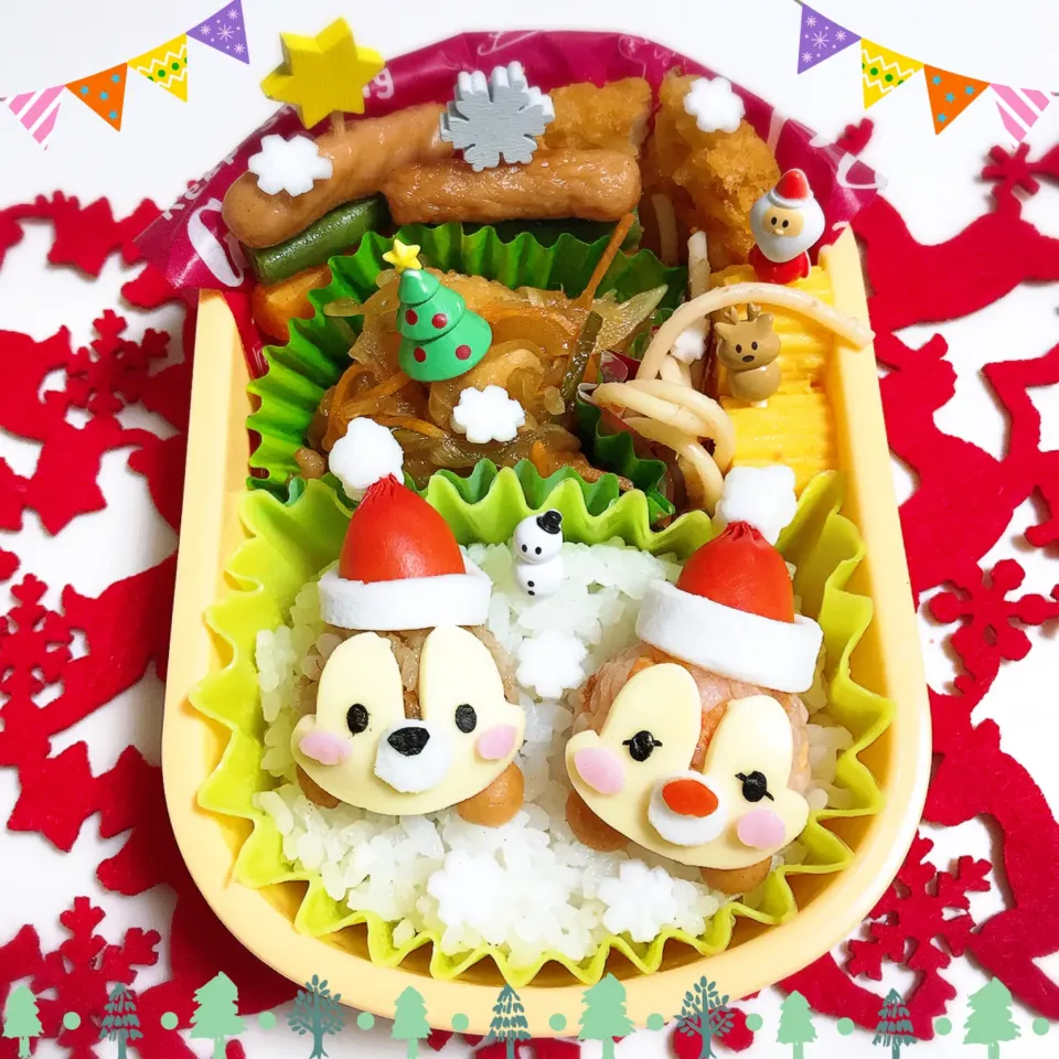 チップとデール クリスマスキャラ弁|向日葵♡桜さん