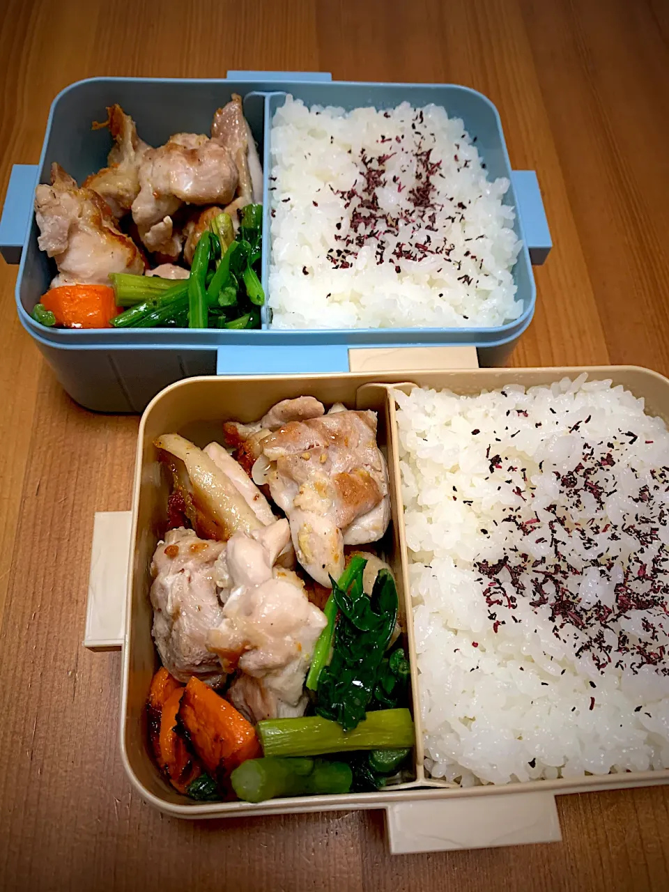 Snapdishの料理写真:ほうれん草加えて野菜感あり　水曜の弁当|Mzkさん