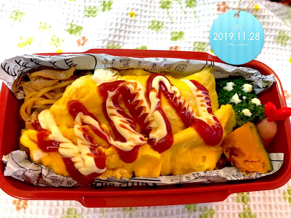 オム焼きそばJKお弁当|harutomomamaさん