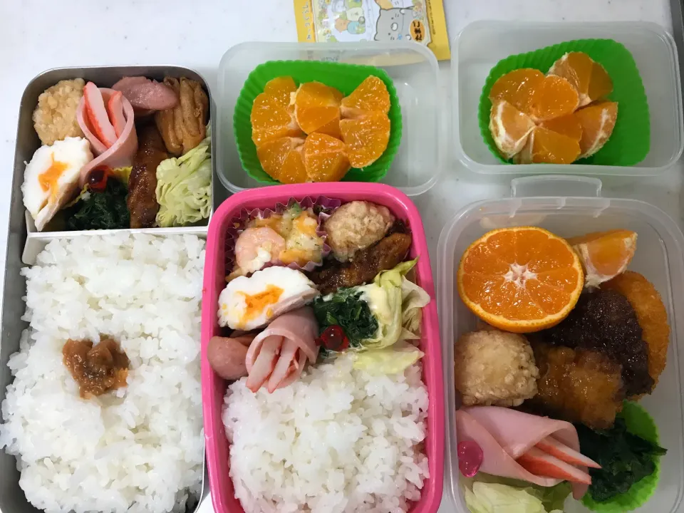 Snapdishの料理写真:#旦那様高2娘のお弁当＆私のお弁当|やすあけさん