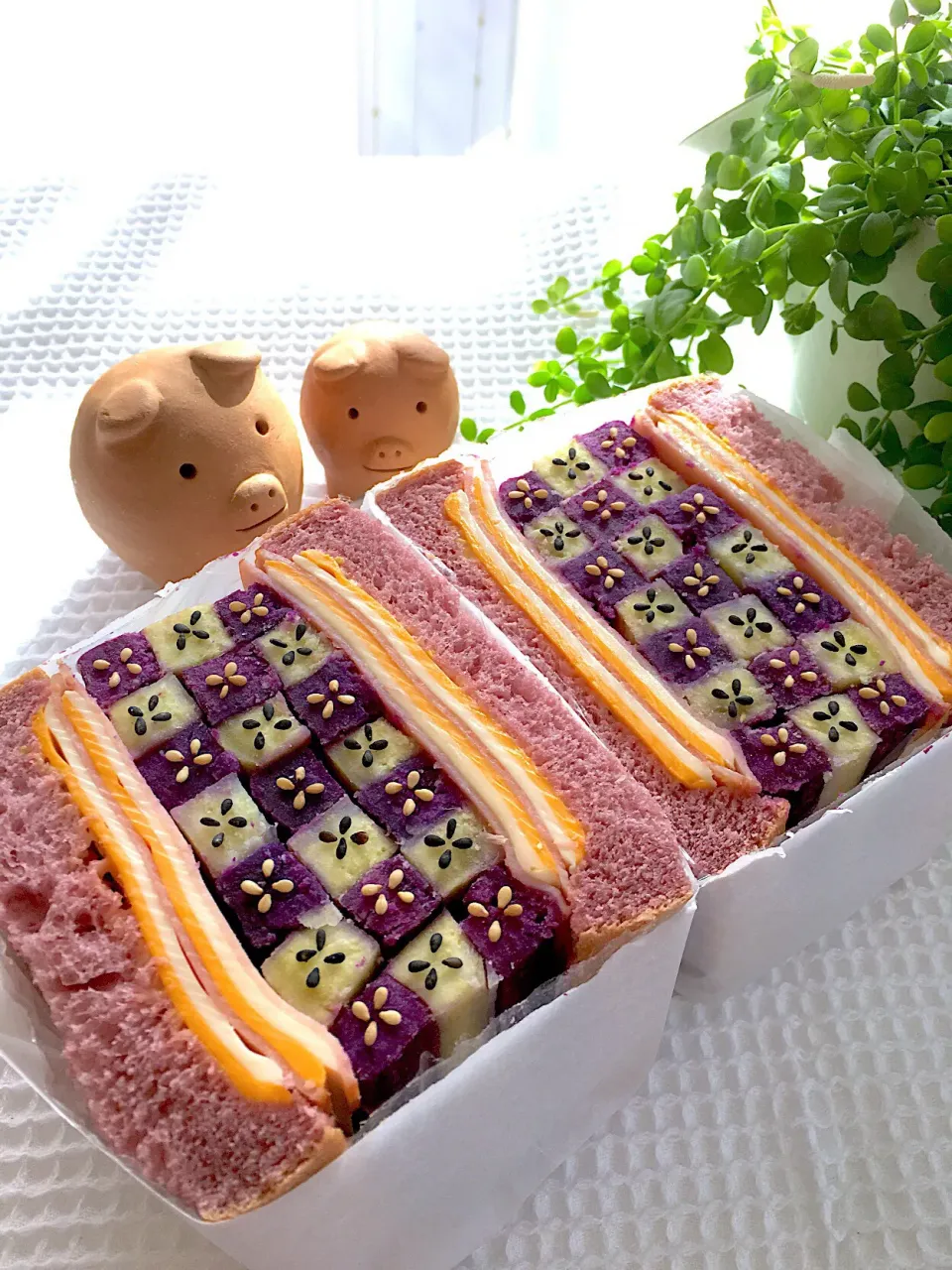 紫芋とさつま芋のわんぱくサンド🥪|むーさん